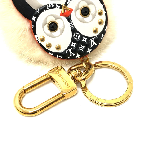 LOUIS VUITTON Bag charm key ring Porto Clerc Penguin Leather, Fur M690 ...