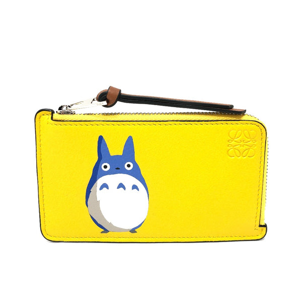 LOEWE Coin case L-shaped fastener studio ghibli collaboration My Neighbor Totoro leather yellow Women Used Authentic