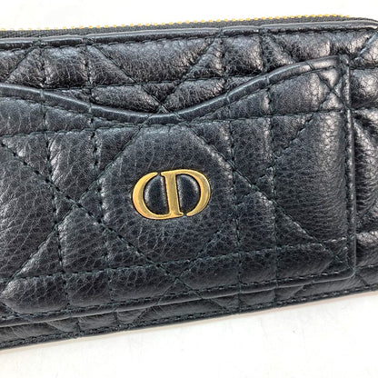 Dior Coin case S5131UWHC_M900 leather black Caro Canage Dior Caro Cosmos zip card holder Women Used Authentic