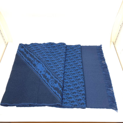 Dior Scarf 24E0004A0741 wool blue Trotter Oblique