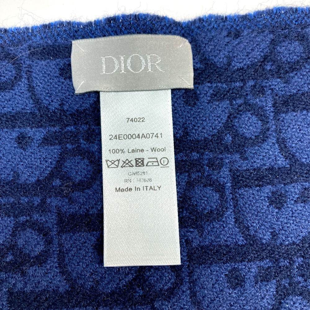 Dior Scarf 24E0004A0741 wool blue Trotter Oblique