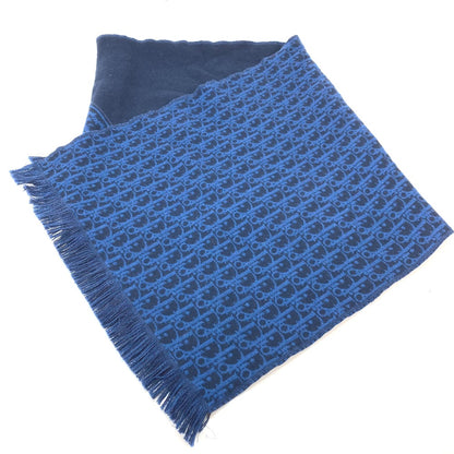 Dior Scarf 24E0004A0741 wool blue Trotter Oblique