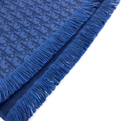 Dior Scarf 24E0004A0741 wool blue Trotter Oblique