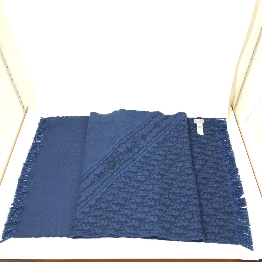 Dior Scarf 24E0004A0741 wool blue Trotter Oblique