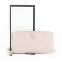 GUCCI Long Wallet Purse GG Petit Marmont leather 456117 CAO0G 5909 Light pink Women Used Authentic