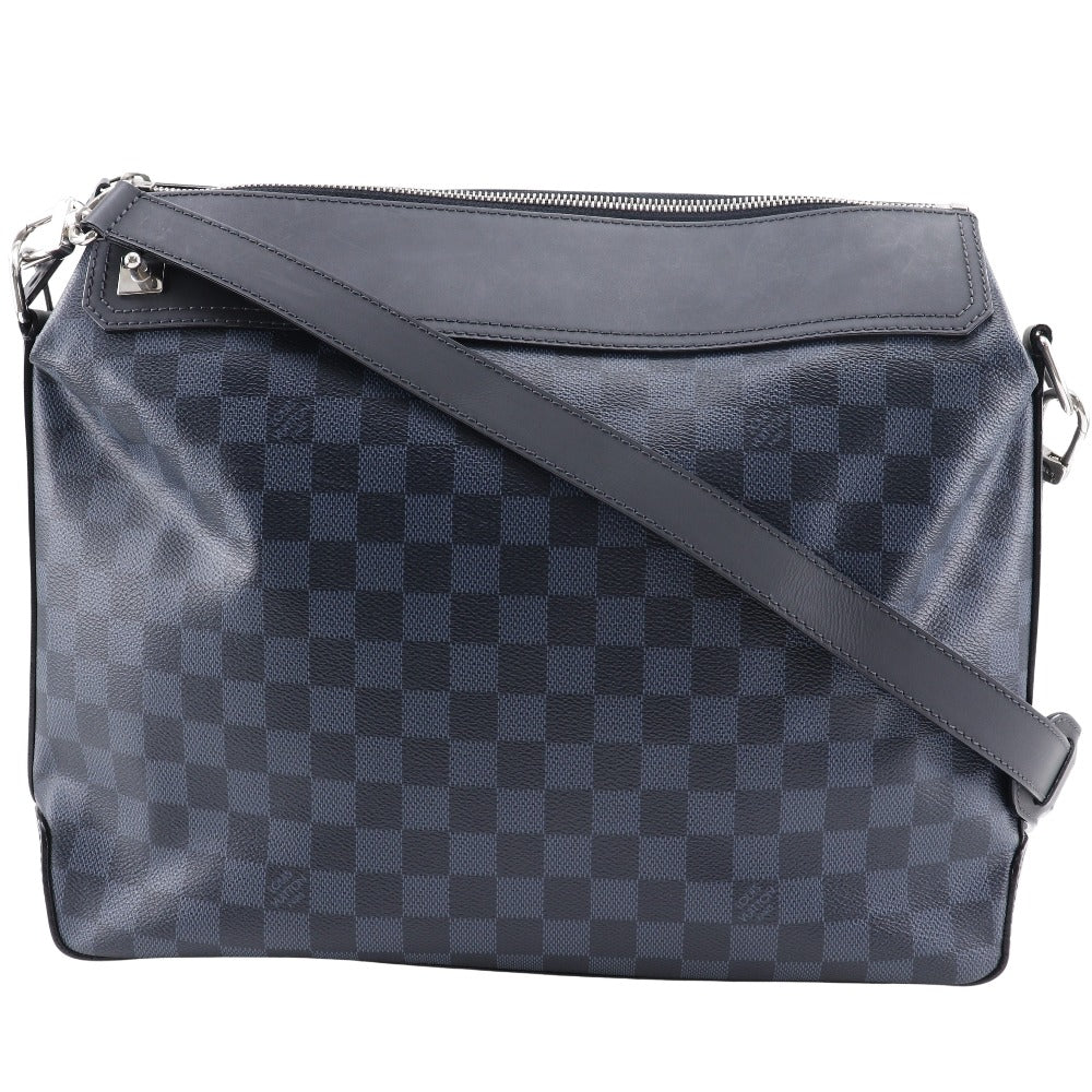 LOUIS VUITTON Shoulder Bag N41348 Damier Cobalt Black / navy Messenger Greenwich mens Used Authentic