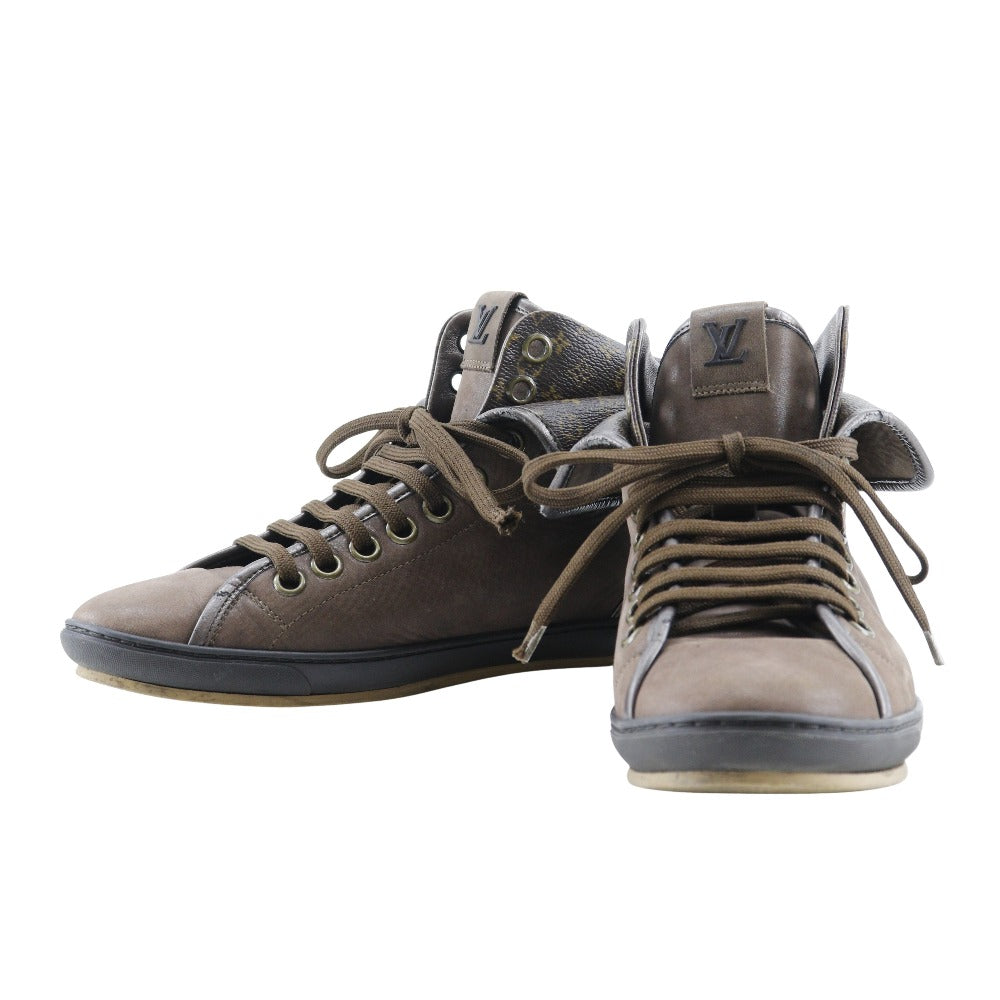 LOUIS VUITTON sneakers leather Brown High cut Blair line 37