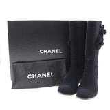 CHANEL boots Camelia Suede G26648X31173 black Women Used Authentic