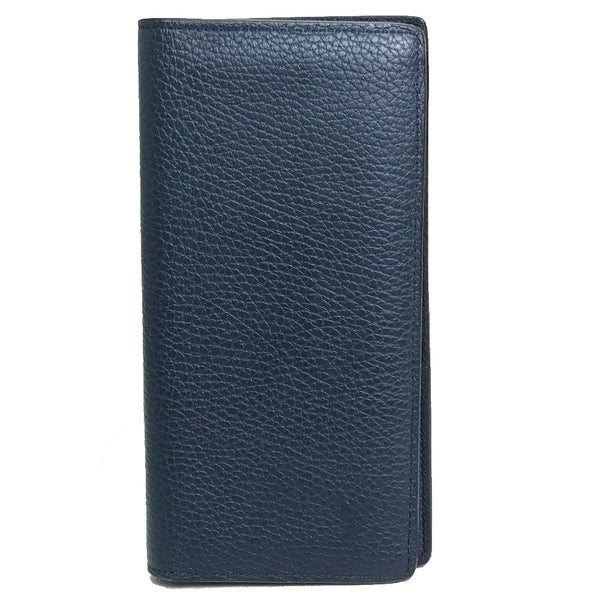 LOUIS VUITTON Long Wallet Purse Bifold Wallet Portefeuille Blaza Taurillon Clemence M58818 Navy mens Used Authentic
