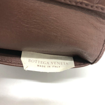 BOTTEGAVENETA Trifold wallet leather Brown INTRECCIATO Compact wallet Women Used Authentic