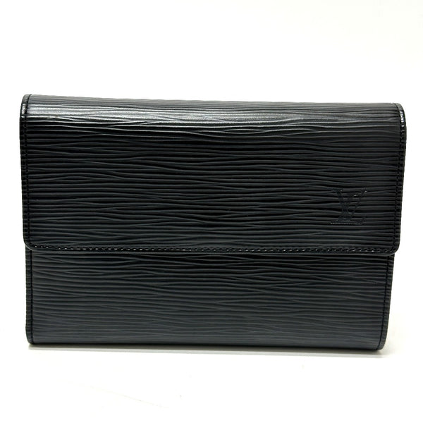 LOUIS VUITTON Trifold wallet medium wallet Epi Porto Tresol Etui Papie Epi Leather M63712 black Women Used Authentic