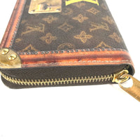LOUIS VUITTON Long Wallet Purse Long wallet monogram trunk time Zippy wallet Monogram canvas M52746 Brown Women Used Authentic