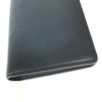 LOUIS VUITTON Long Wallet Purse M41899 leather Navy Cuir Ombre Portefeuille Blaza mens Used Authentic