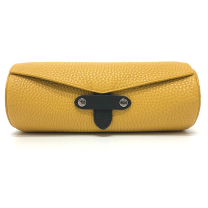 FENDI Accessory pouch 7AS073 leather yellow Watch case Watch case Women Used Authentic