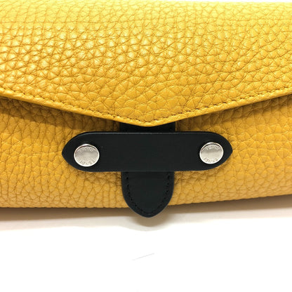 FENDI Accessory pouch 7AS073 leather yellow Watch case Watch case Women Used Authentic