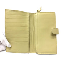 BOTTEGAVENETA Folded wallet Long Wallet Purse INTRECCIATO Wallet leather 114074 Yellow Women Used Authentic