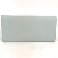 Salvatore Ferragamo Long Wallet Purse flap Long wallet Gancini leather Light blue Women Used Authentic