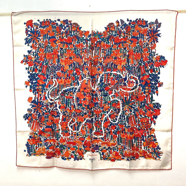 HERMES scarf Carre Carre90 LEGENDE MOGHOLE The Legendary Mughal Empire silk multicolor Women Used Authentic