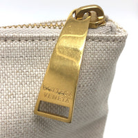 BOTTEGAVENETA business bag Pouch logo canvas beige Women Used Authentic