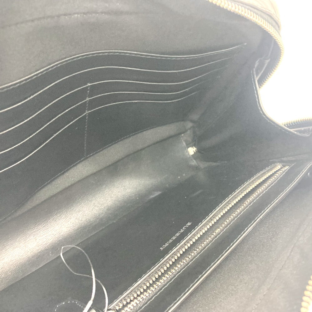 BURBERRY business bag leather black Check Pattern