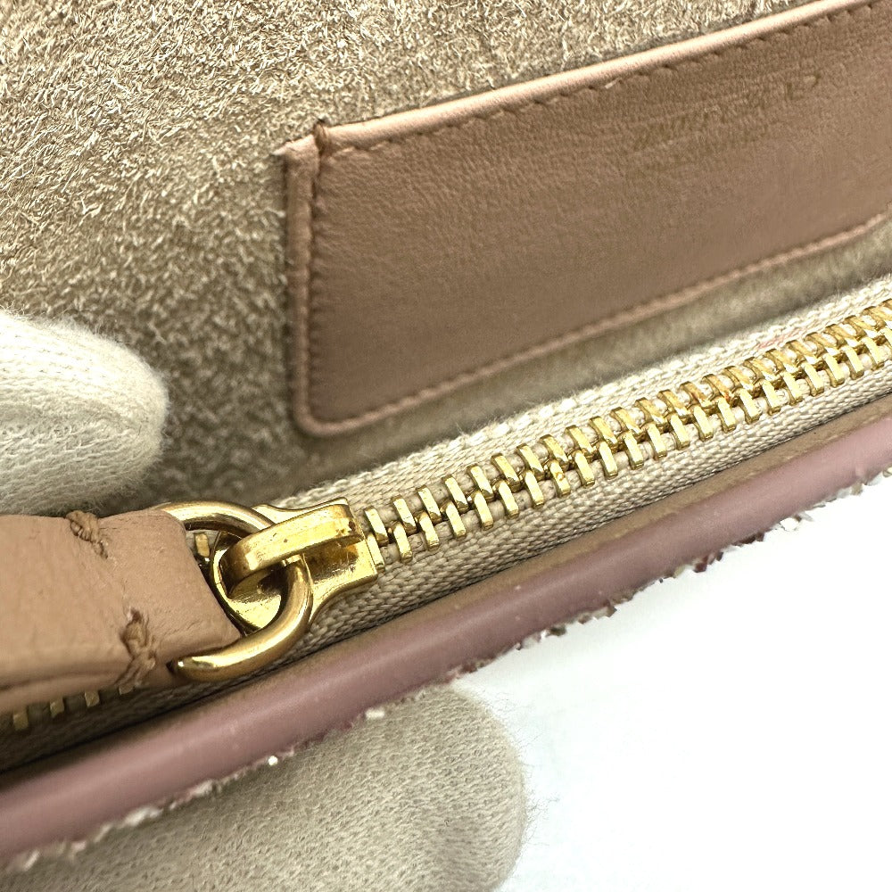 JIMMY CHOO Shoulder Bag Sequin Pink x Gold logo