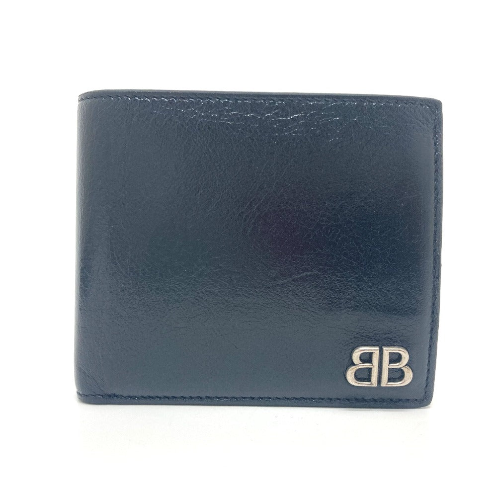 BALENCIAGA Folded wallet 779971 leather black BB logo