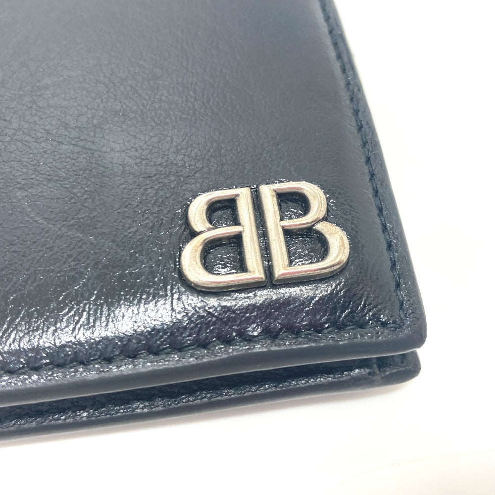 BALENCIAGA Folded wallet 779971 leather black BB logo