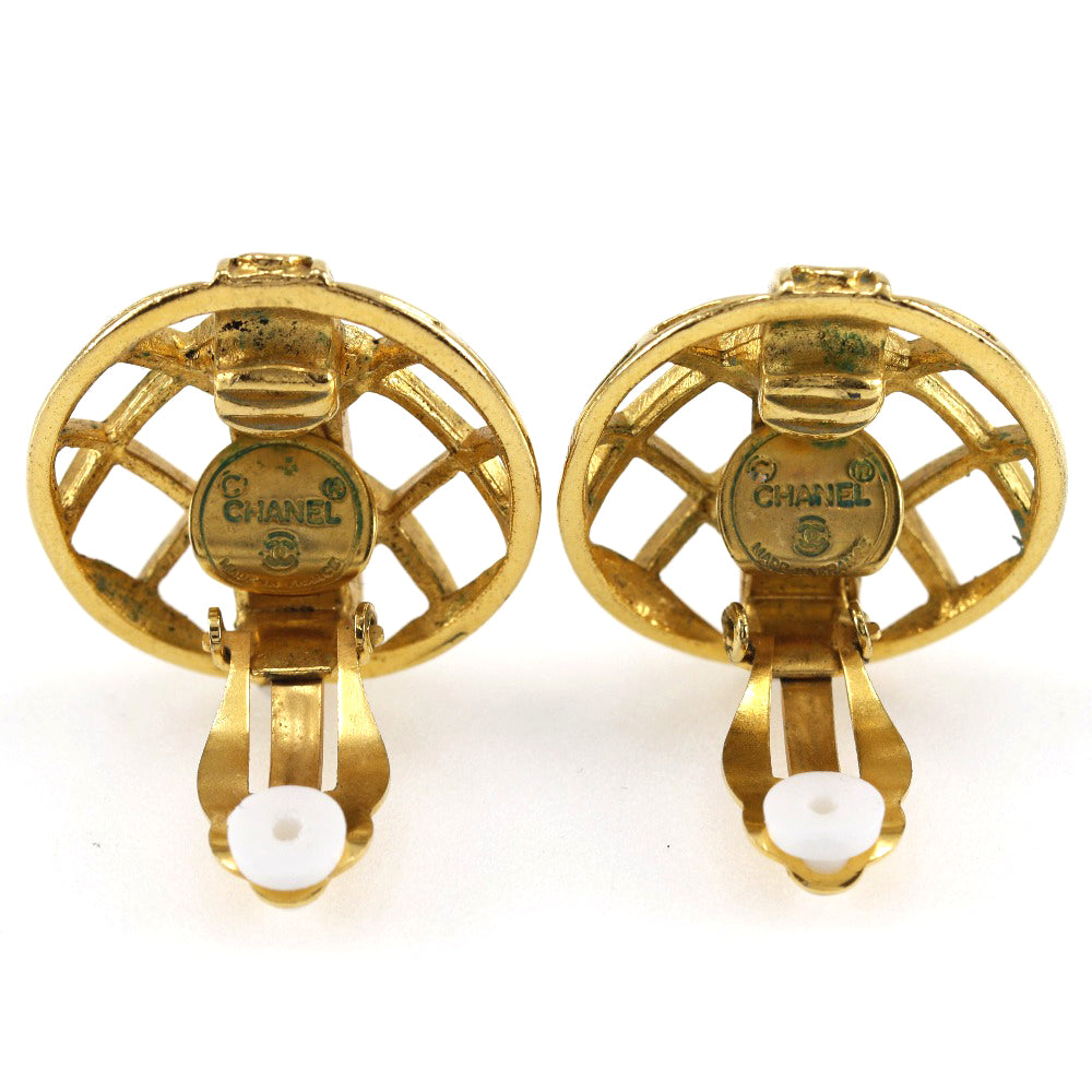 CHANEL Earring Plated Gold gold Women Used Authentic