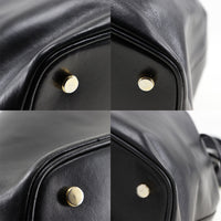 Salvatore Ferragamo Shoulder Bag Gancini one belt leather 21-7658 black Women Used Authentic