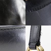 Salvatore Ferragamo Shoulder Bag Gancini one belt leather 21-7658 black Women Used Authentic