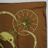 HERMES scarf SPRINGS LEDOUX Carre90 silk Brown Women Used Authentic