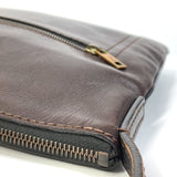 LOUIS VUITTON Shoulder Bag M93453 Utah leather Brown Utah Pochette Shawny MM mens Used Authentic