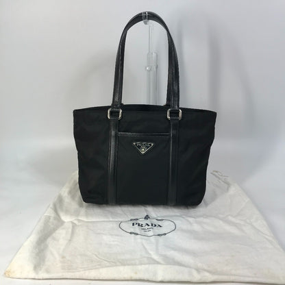 PRADA Handbag BR2288 Nylon / leather black Bag Triangle logo plate Women Used Authentic