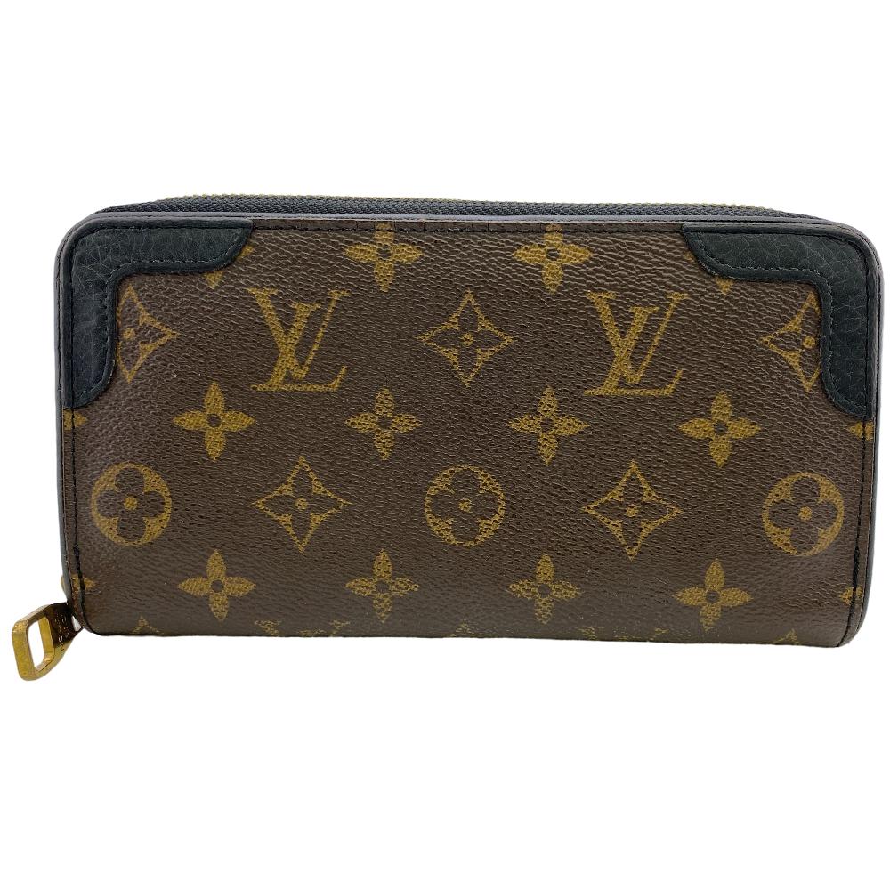 LOUIS VUITTON Long Wallet Purse M61855 leather Brown Monogram Zippy wallet Retiro