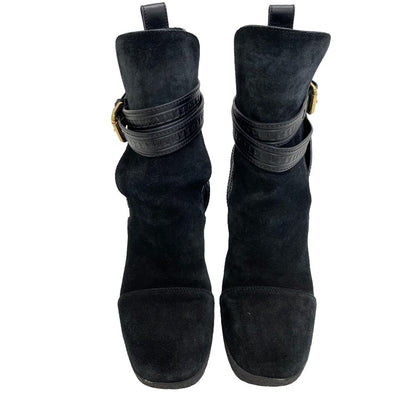 LOUIS VUITTON boots suede black 15 years 36 2/1