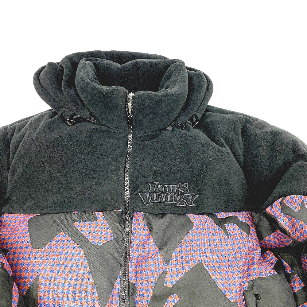 LOUIS VUITTON Down jacket 1AAUTR polyester black outer RM231M BIMATERIAL HOODED