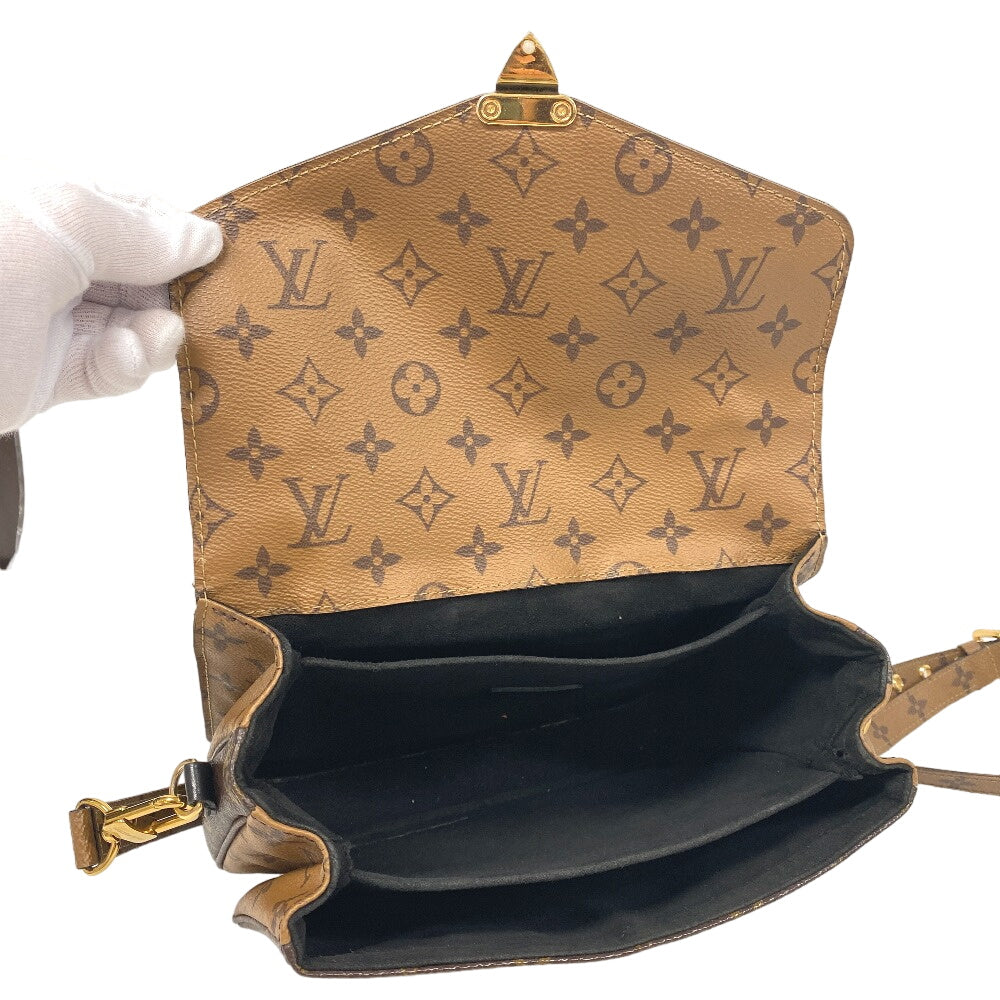 LOUIS VUITTON Shoulder Bag M44876 leather Brown Monogram reverse Pochette Metis MM Women Used Authentic