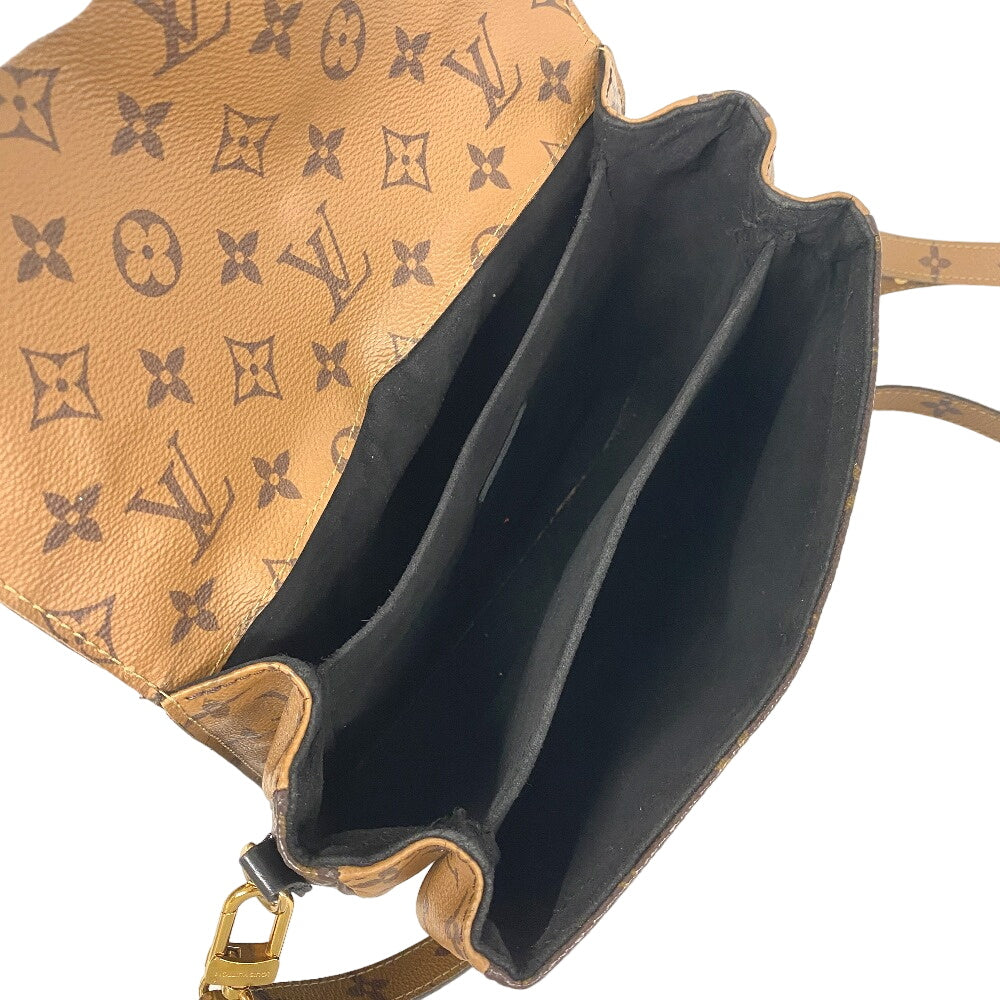 LOUIS VUITTON Shoulder Bag M44876 leather Brown Monogram reverse Pochette Metis MM Women Used Authentic