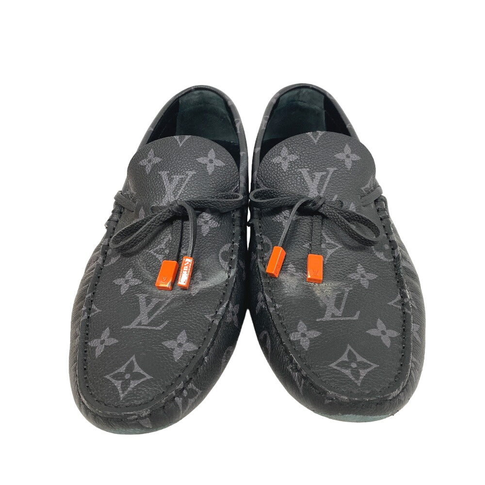 LOUIS VUITTON Other shoes leather black Monogram Eclipse LV driver line 7 1/2