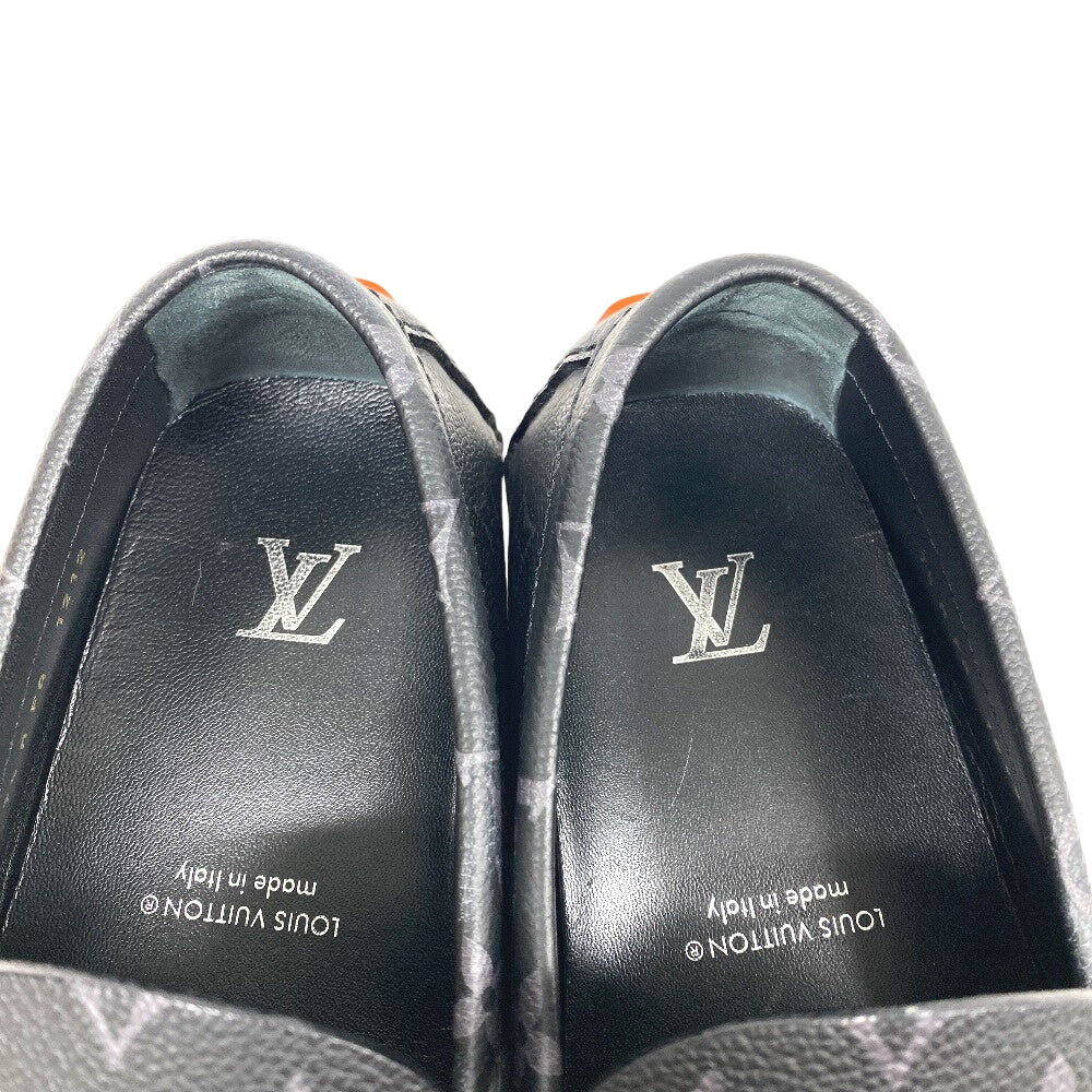 LOUIS VUITTON Other shoes leather black Monogram Eclipse LV driver line 7 1/2