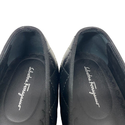 Salvatore Ferragamo pumps Patent leather black quilting Vala Women 5 Secondhand Authentic