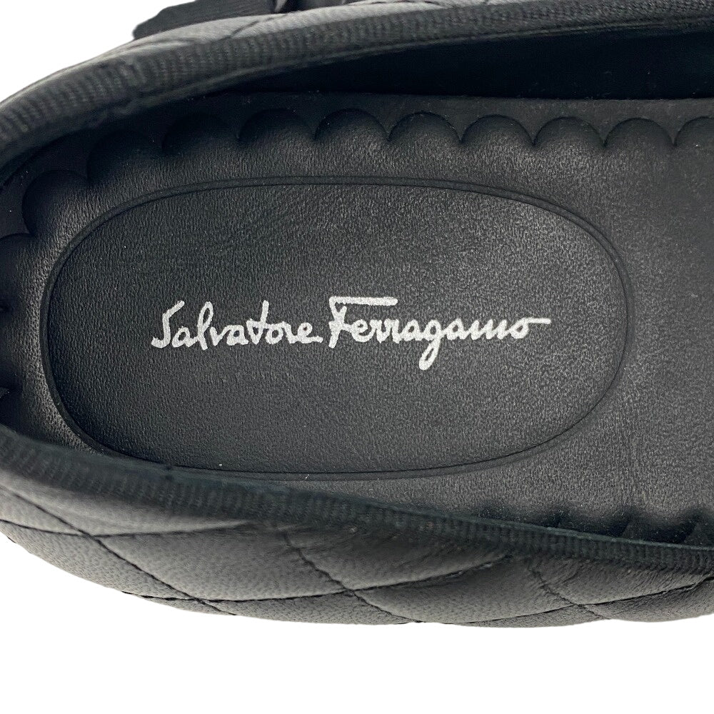 Salvatore Ferragamo pumps Patent leather black quilting Vala Women 5 Secondhand Authentic