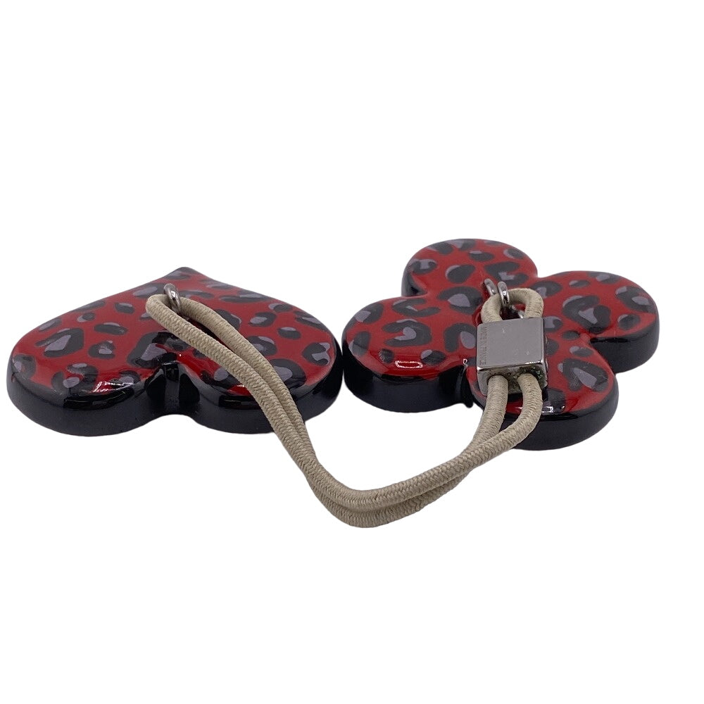 LOUIS VUITTON hair accessory Red Cloisonne Monogram Leopard