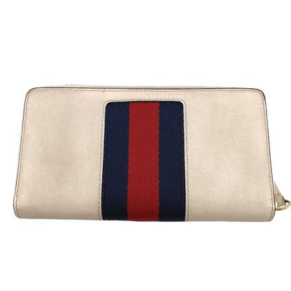 GUCCI Long Wallet Purse leather Ivory Sherry line Silvi