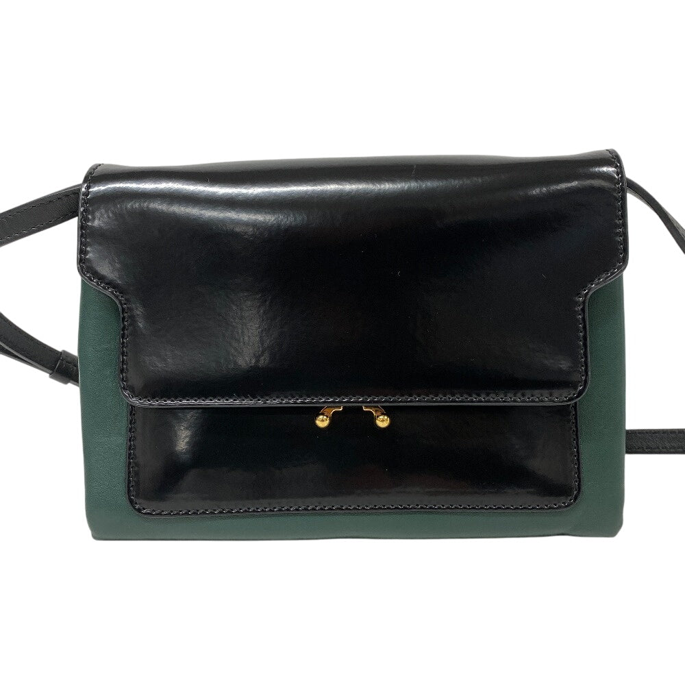 MARNI Shoulder Bag leather black Trunk bag