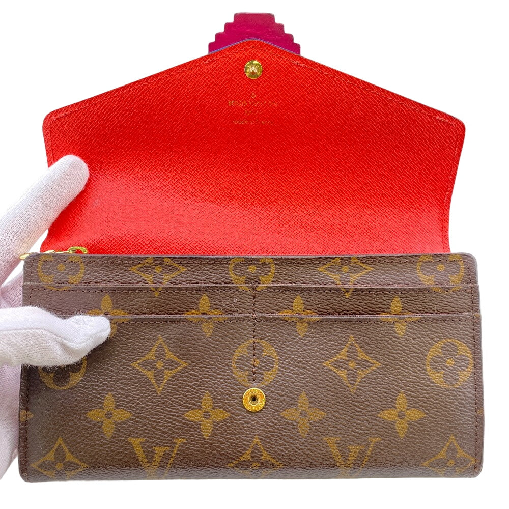 LOUIS VUITTON Long Wallet Purse M61348 leather Brown Monogram Portefeuille Sala Totem