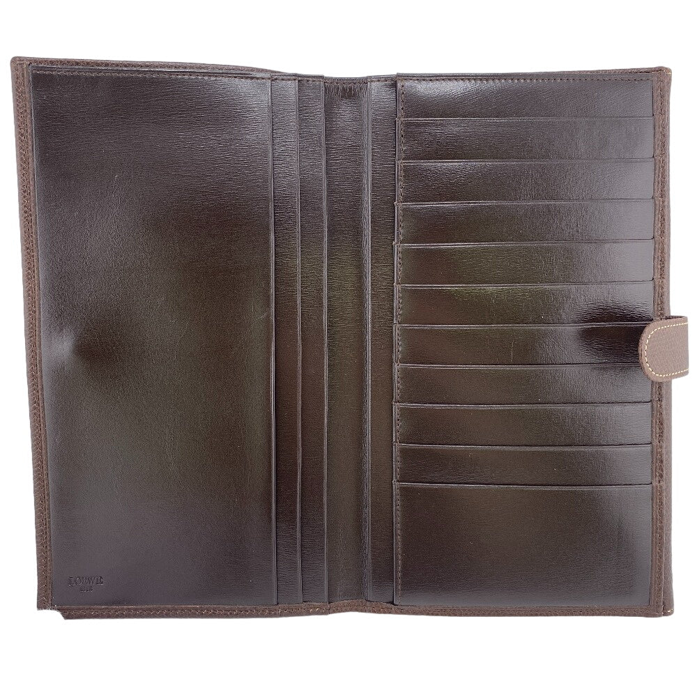 LOEWE Long Wallet Purse leather Brown