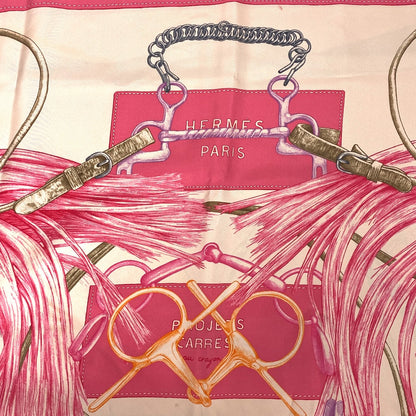 HERMES scarf silk pink PROJETS CARRES Planning ability Carre90