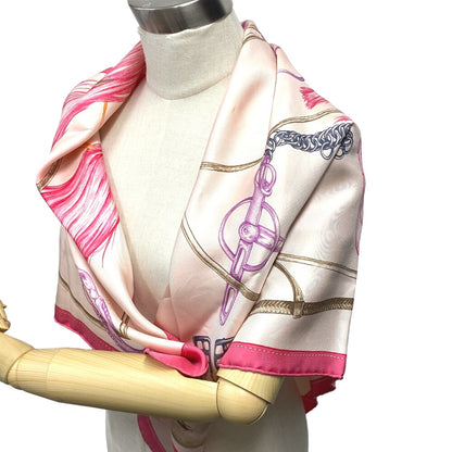 HERMES scarf silk pink PROJETS CARRES Planning ability Carre90