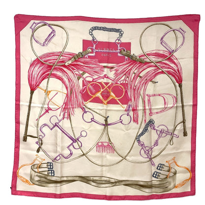 HERMES scarf silk pink PROJETS CARRES Planning ability Carre90